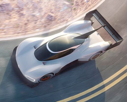 volkswagen unveils electric racer built to break pike peaks records
