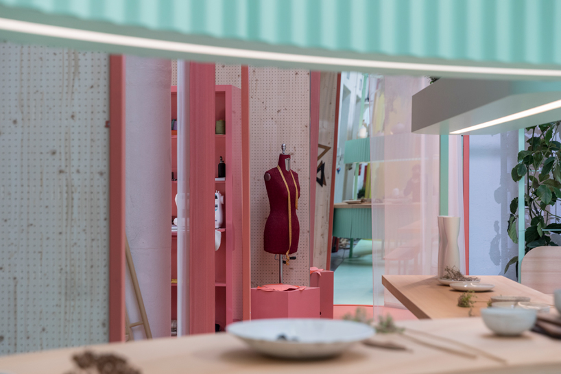 colorful MINI LIVING installation BUILT BY ALL residents and architects