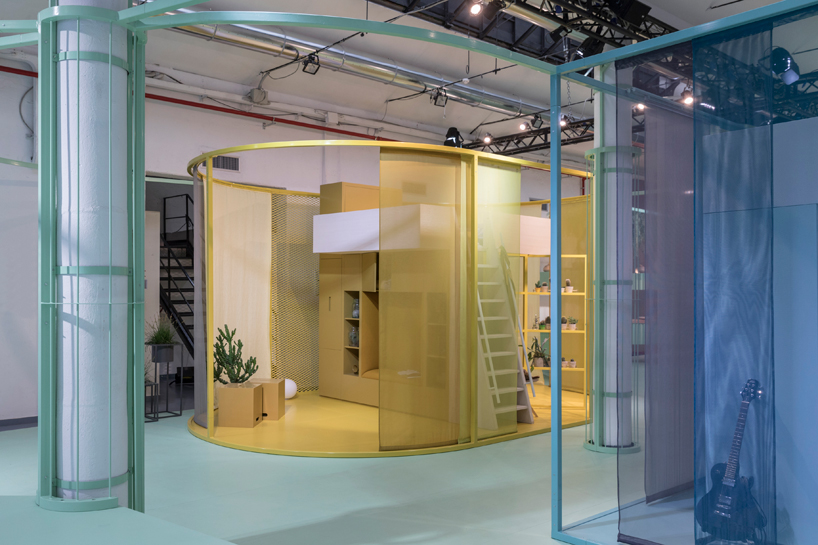 colorful MINI LIVING installation BUILT BY ALL residents and architects