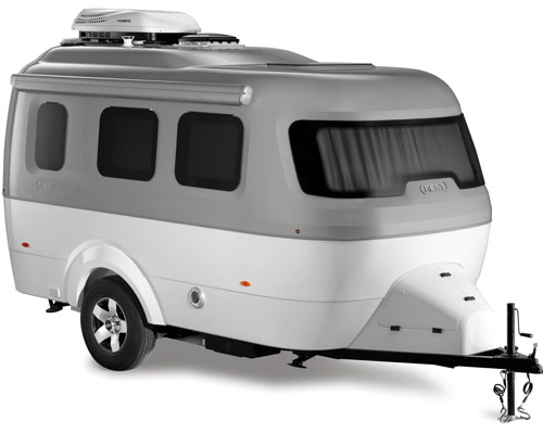 airstream trades in aluminum for a sleek new fiberglass trailer