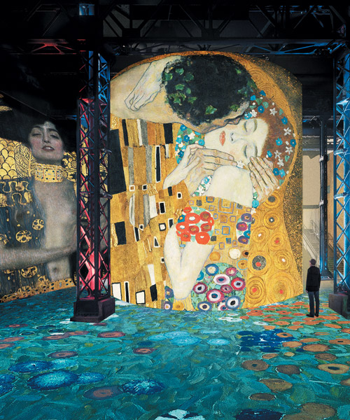 gustav klimt's works drip with life from these giant wall-to-wall projections