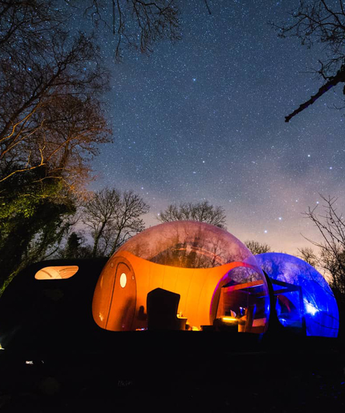 transparent bubble domes in ireland offer guests a chance to sleep under the starry sky