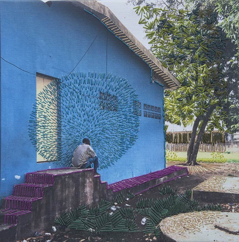 it's going to be fine: joana choumali frees her mind from melancholy embroidering photos