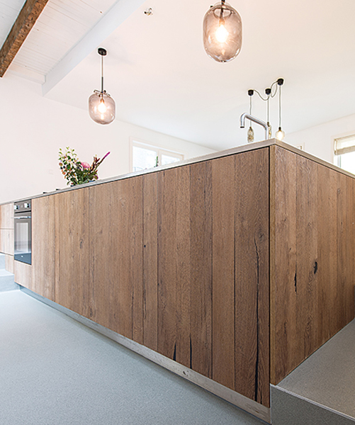 refurbished townhouse in the hague by bloot features sunken kitchen