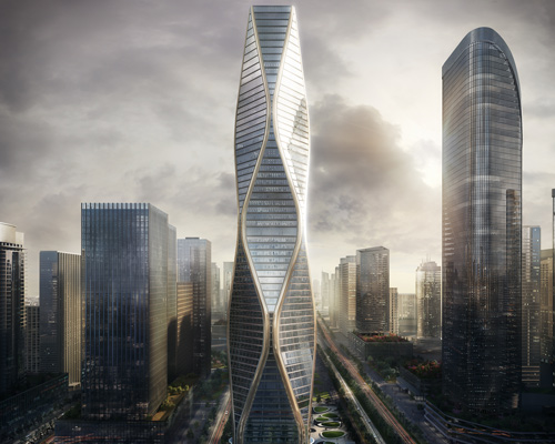 SOM designs a rippling new tower, the hangzhou wangchao center