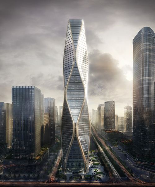 SOM designs a rippling new tower, the hangzhou wangchao center