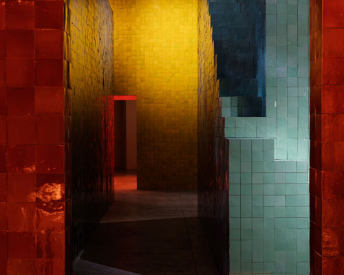 Hermès presents its new home collections within colorful, tile-clad chambers