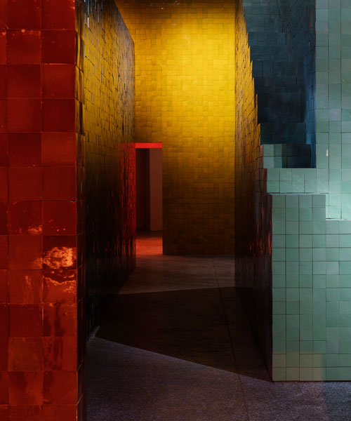 Hermès presents its new home collections within colorful, tile-clad chambers