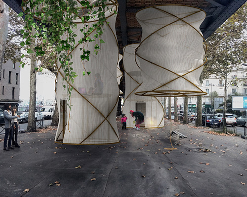 mobile lanterns transform paris' neglected public spaces into multifunctional platforms
