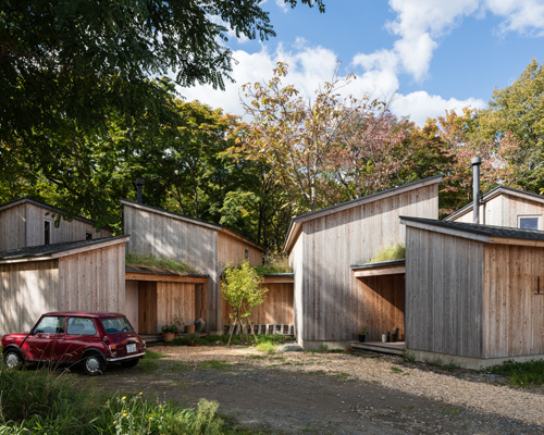 makoto suzuki's house in tokiwa comprises a series of timber-clad cabins
