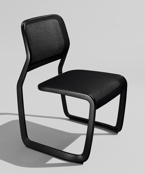 marc newson's aluminum chair for knoll honors the cantilevered chairs of mies van der rohe
