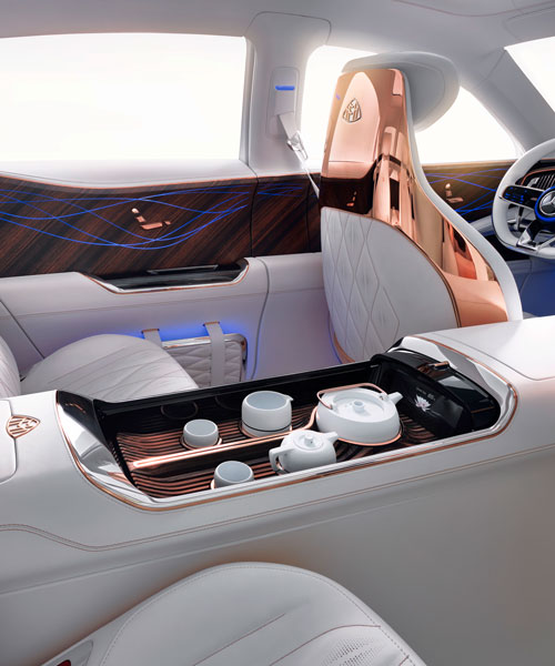 the 'vision mercedes-maybach ultimate luxury' even includes an internal tea service console