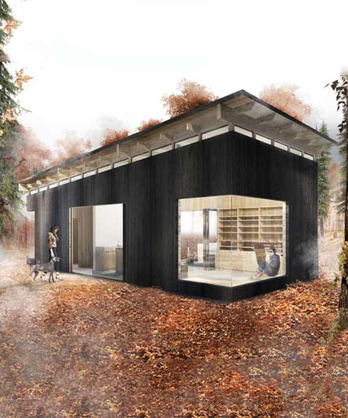 new modern rustic: et al.'s catskill cabin is a prefabricated outdoor living room