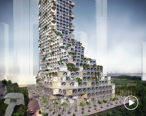 rgg architects challenges vertical urban density in dubai with permeable skyscraper