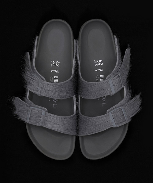 the rick owens X birkenstock collaboration revises classic styles in felt, leather and cowhide