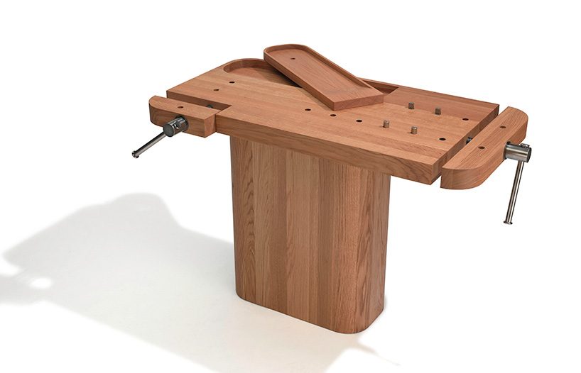 snøhetta reinterprets the traditional sloyd bench for sawaya & moroni