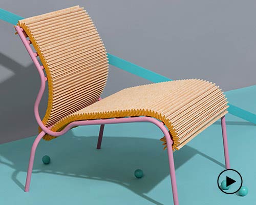 joris de groot's pleated seat collection is made of technical fabric for air filters