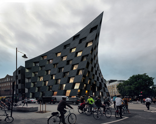 AQSO's flexible-shaped 'shoreditch hotel' blends with east london's urban fabric