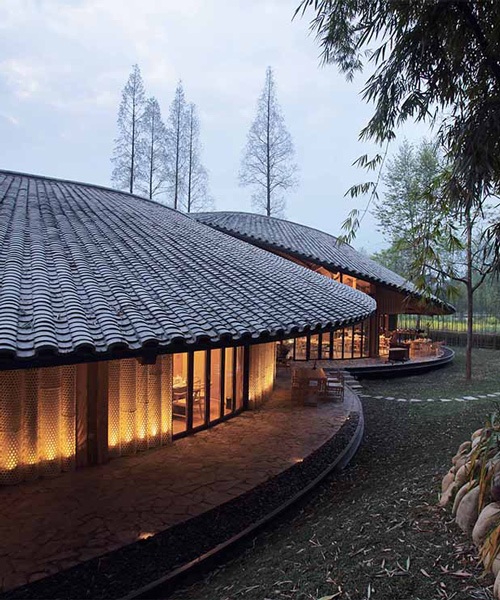 archi-union's bamboo pavilion in china is shaped like a giant infinity symbol
