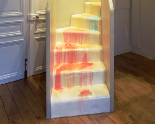 artificial architecture creates translucent, flexible staircase made of polyurethane foam