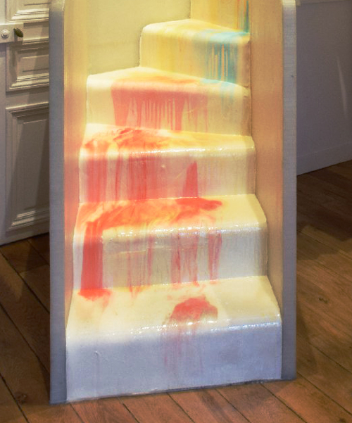 artificial architecture creates translucent, flexible staircase made of polyurethane foam