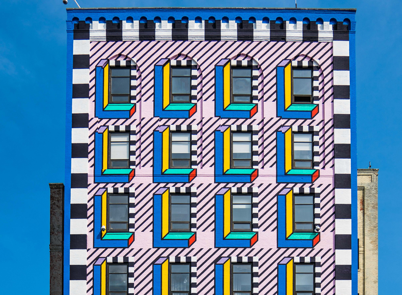 camille walala's memphis-inspired mega-mural in brooklyn's industry city