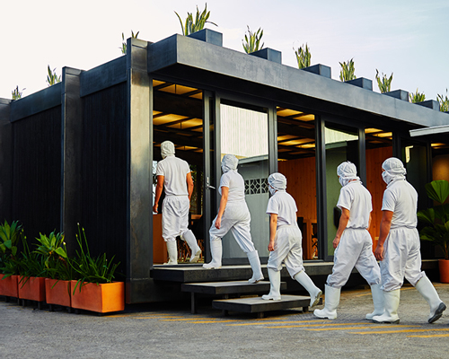 estudio felipe escudero designs factory workers' dining space in ecuador