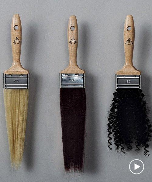 helge simon's hair paintbrushes cater for emotional needs with wit and delight