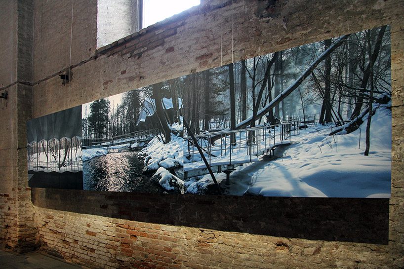 jensen & skodvin's protective roof over moya spring water source at venice biennale