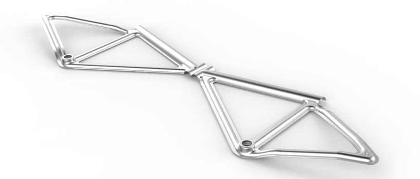 leaos' new lightweight bike designed by harry thaler is made of two aluminum pressed halves