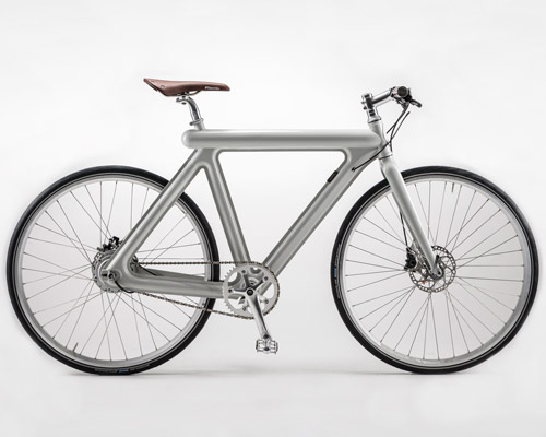 leaos' new lightweight bike designed by harry thaler is made of two aluminum pressed halves