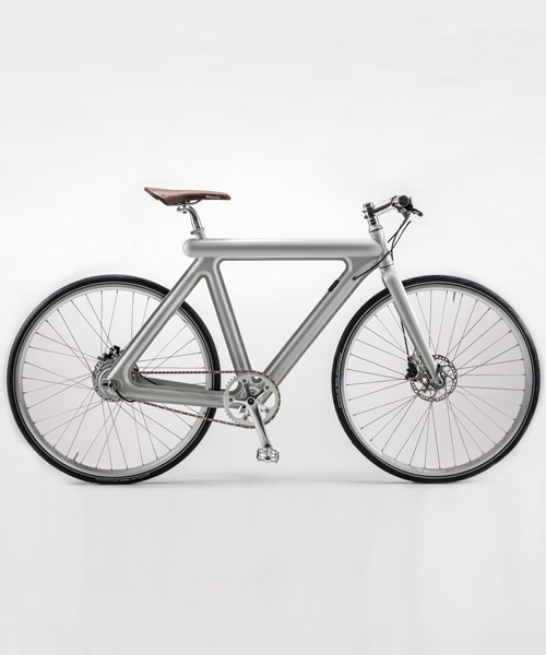 leaos' new lightweight bike designed by harry thaler is made of two aluminum pressed halves