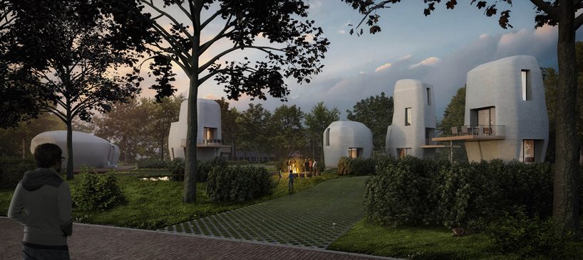 world's first 3D-printed concrete houses to be built in eindhoven, the netherlands