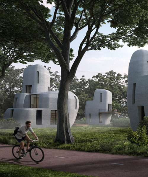 world's first 3D-printed concrete houses to be built in eindhoven, the netherlands