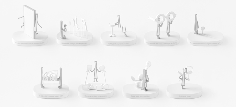 nendo designs sketch capsule figures for kaiyodo's toy machine