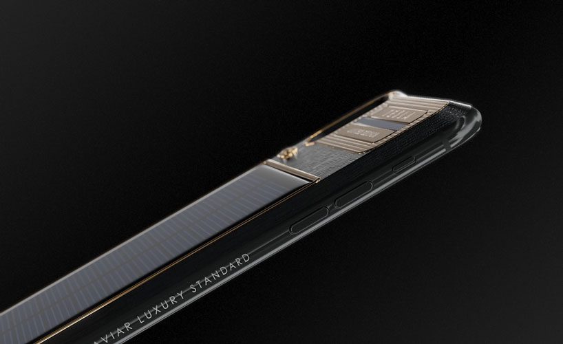 the $4,600 tesla iphone X features its own solar panel charging element