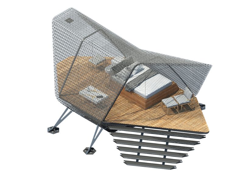 mini 3D printed huts offer zero-impact respite for trendy 'agrihood' community