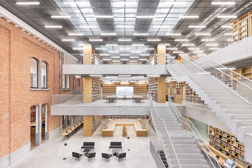 KAAN architecten completes 'utopia', a library and academy for performing arts in belgium