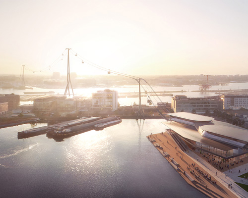 UNStudio's design for amsterdam cable car references the city's ports and ship cranes