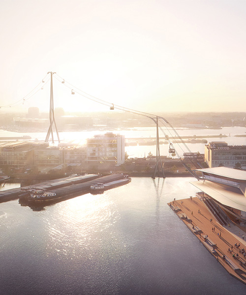UNStudio's design for amsterdam cable car references the city's ports and ship cranes