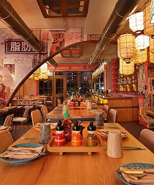 WDA designs izakaya and noodle shop in mumbai with eclectic asian interiors