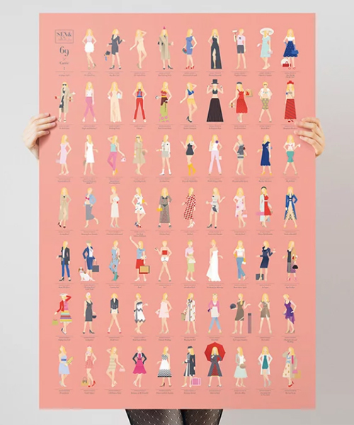 sex and the city anniversary poster celebrates carrie's 69 most memorable looks