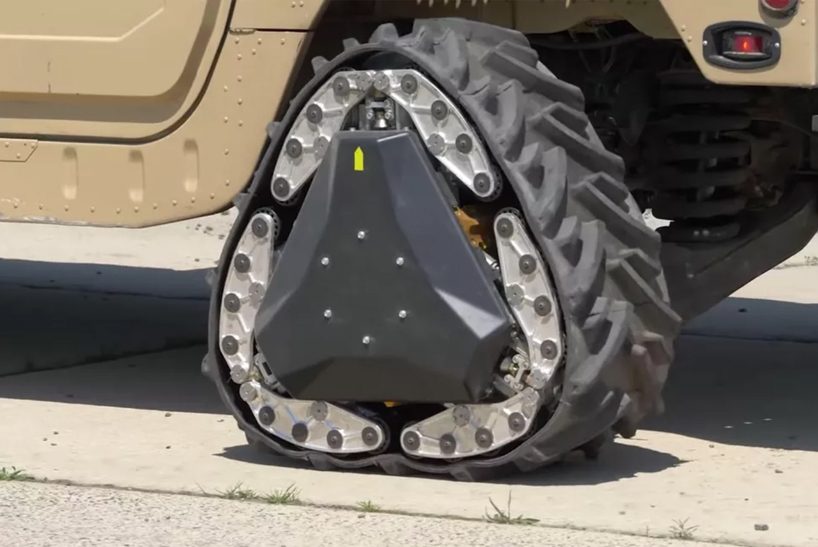 DARPA wheels switch from tires to tracks while vehicle is in motion