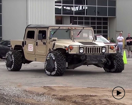 DARPA wheels switch from tires to tracks while vehicle is in motion