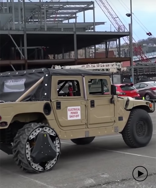 DARPA wheels switch from tires to tracks while vehicle is in motion