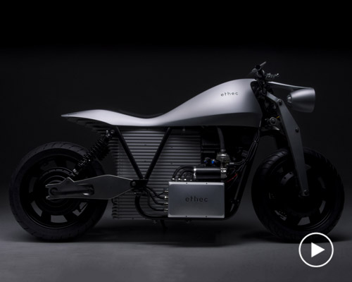 ETH zurich and ZHdK's sculptural motorbike features a front weel-hub engine