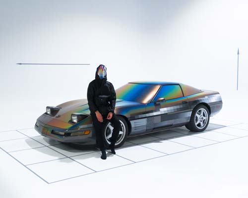 felipe pantone's ULTRADYNAMIC corvette is a street artist's idea of a paint job