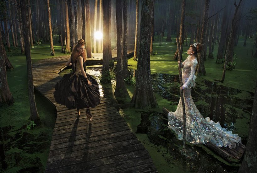 chinese couture visionary guo pei's sculptural creations are shot in otherworldly environments
