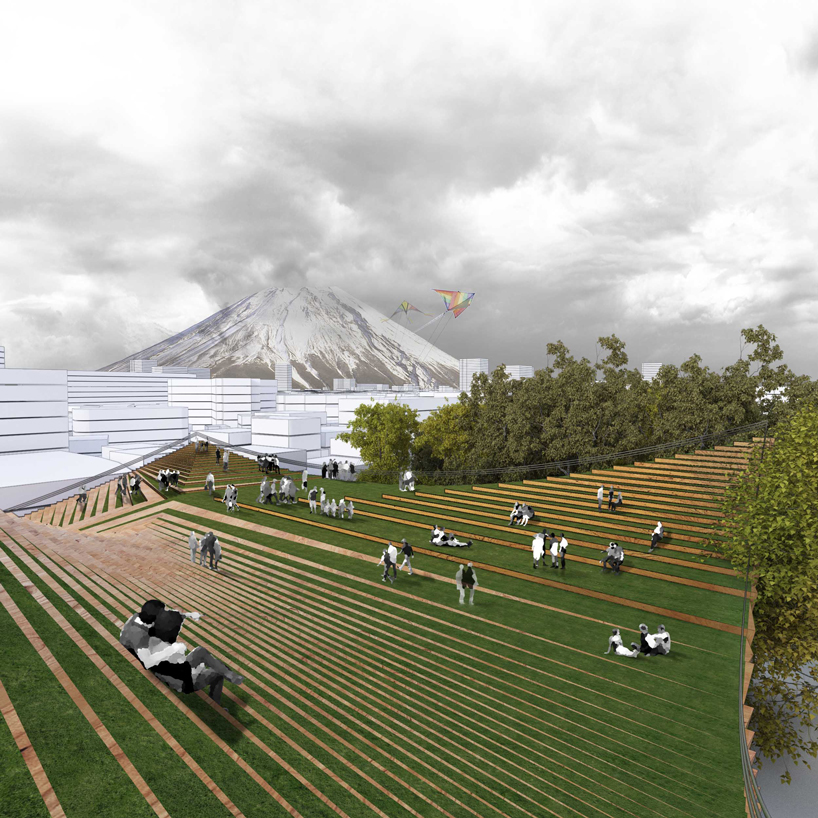 a public plaza tops the tokyo music center by hajizadeh & associates