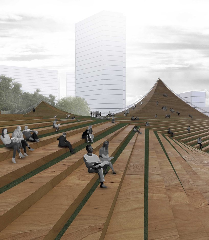 a public plaza tops the tokyo music center by hajizadeh & associates
